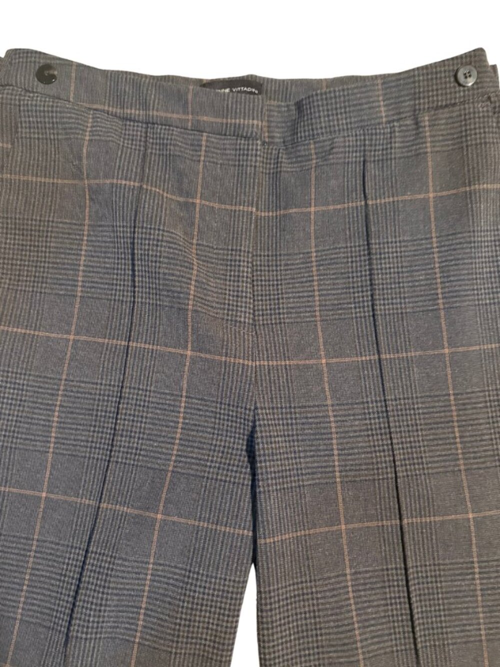 Adrienne Vittadini Plaid Ankle Pants Sz 4 High Rise Stretch Work Career Preppy - Picture 2 of 8